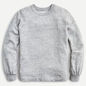 J. Crew Puff-Sleeve Sweatshirt in Vintage Cotton Terry